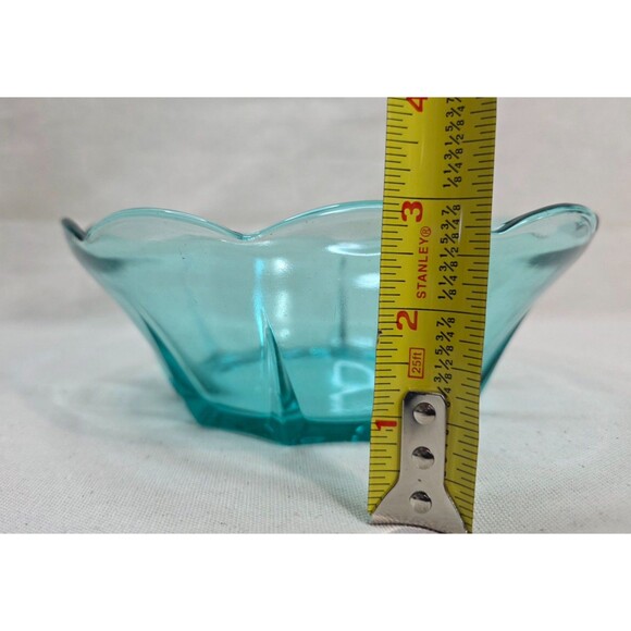 Anchor Hocking Swedish Modern Aquamarine Glass Serving Bowl – Made in USA -1960s - Picture 11 of 11